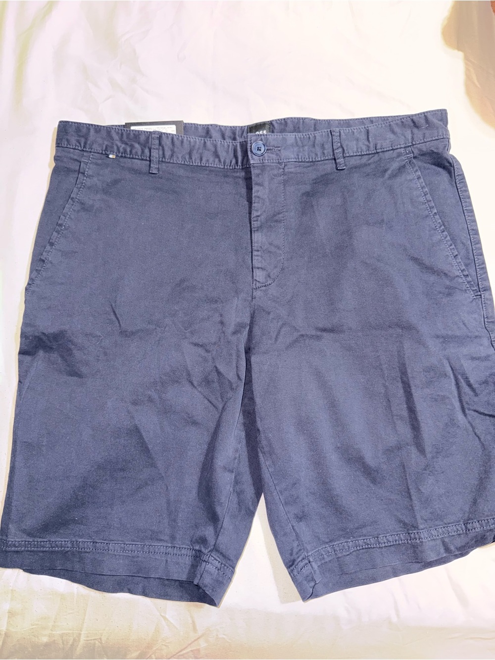 Hugo Boss Navy Blue Flat-Front Men's Shorts